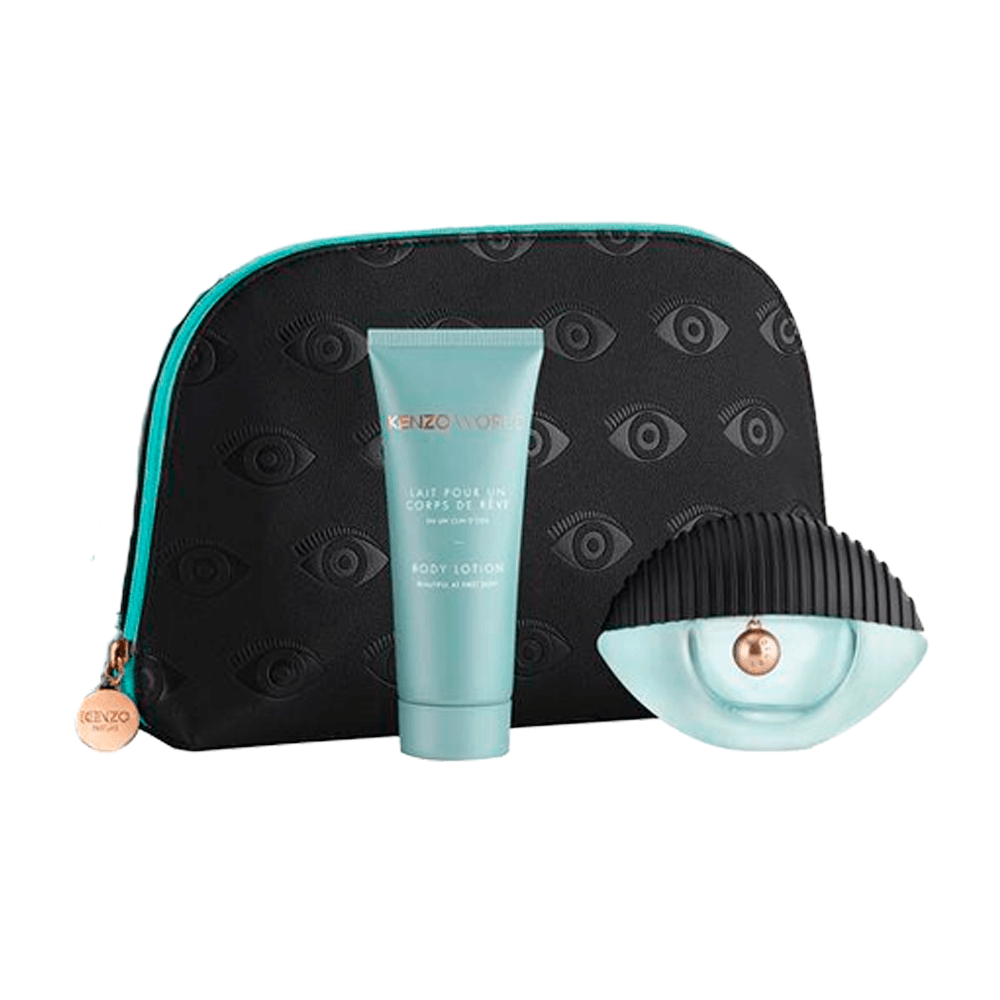 KENZO WORLD COFFRET (EDP 75ML + NECESSAIRE + BODY LOTION 75ML) opaque