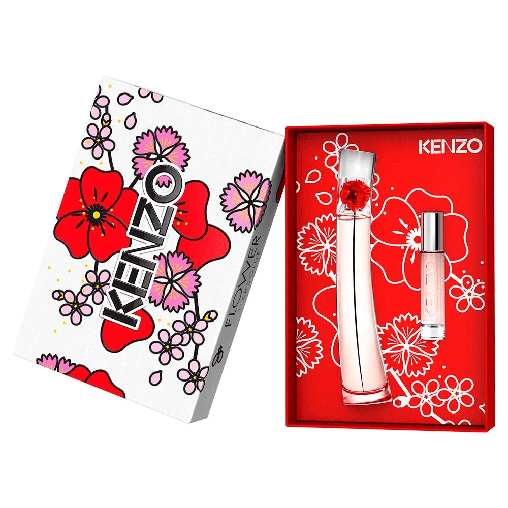 FLOWER BY KENZO COFFRET ( EDP 50ML + TRAVEL SPRAY 10ML) - opaque