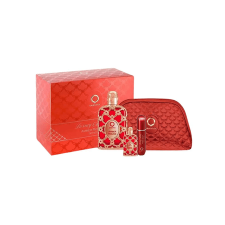 AMBER ROUGE COFFRET (EDP 080ML + MINIATURA+ NECESSAIRE+ ATOMIZADOR