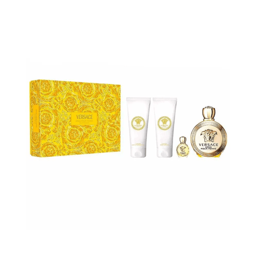 VERSACE EROS POUR FEMME COFFRET (EDP 100ML + BODY LOTION 100ML + SHOWER GEL 100ML + MINI 5ML)