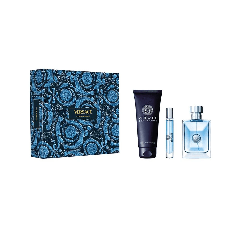 VERSACE POUR HOMME COFFRET (EDT 100ML + SHAMPOO 150ML + TRAVEL