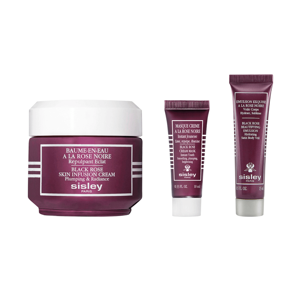 SISLEY BLACK ROSE COFFRET (SKIN INFUSION 50ML + CRAM MASK 10ML + BEAUTIFYING EMULSION 15ML)
